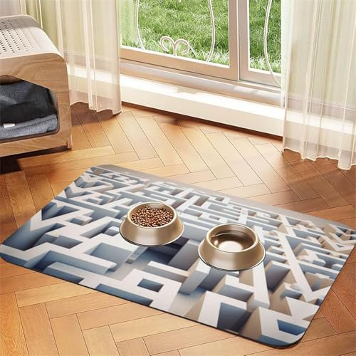 Labyrinth Haustier-Futtermatte – wiederverwendbare und tragbare Futternapf-Matte für Hunde und Katzen, Futtermatten für Hunde und Katzen enthalten verschüttete Flüssigkeiten, schützt Böden von YXLymxDAMAI