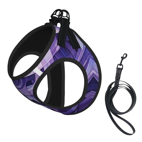 Lila gestreiftes Hundegeschirr – verstellbares Hundegeschirr mit reflektierendem Design, geeignet für Hunde, Katzen, Wandern, Outdoor-Aktivitäten von YXLymxDAMAI
