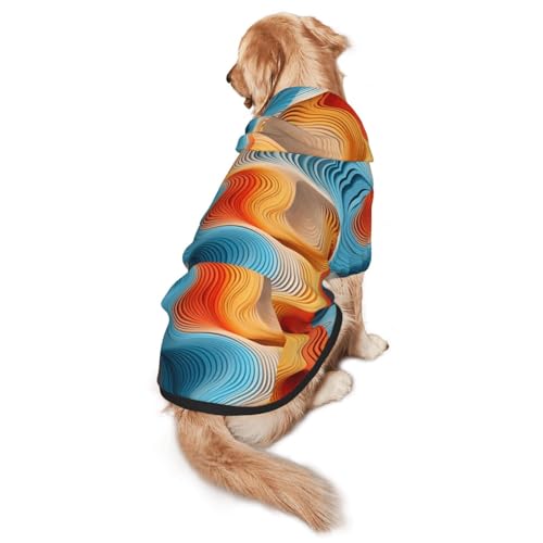 Meander Hunde-Kapuzenpullover mit Farbkarte, für mittelgroße und große Hunde, Wintermantel, Schwarz von YXLymxDAMAI