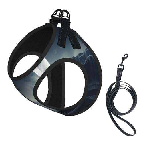 Moon Surface Hundegeschirr, verstellbares Hundegeschirr mit reflektierendem Design, geeignet für Hunde, Katzen, Wandern, Outdoor-Aktivitäten von YXLymxDAMAI