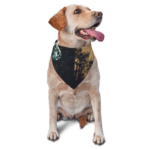 Night Woods Hundehalstücher – Dreieckstuch für Haustiere, geeignet für kleine bis mittelgroße große Hunde und Katzen Night Woods Hundehalstücher – Dreieckstuch für Haustiere, geeignet für kleine bis mittelgroße große Hunde und Katzen von YXLymxDAMAI
