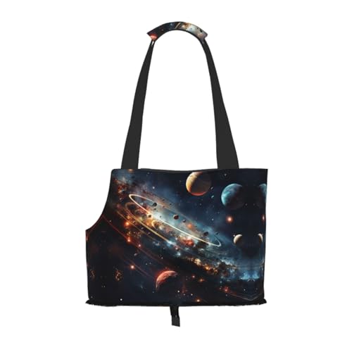Orbiting Planet Haustier-Tragetasche, kleine Hunde-Geldbörse, Katzentragetasche, faltbares Design, Reisen, Haustiere, Picknick, Outdoor von YXLymxDAMAI