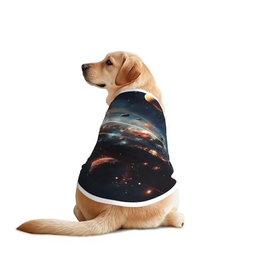 Orbiting Planet Hundekleidung, atmungsaktiv, weich, modisches und bequemes T-Shirt für mittelgroße und große Hunde Orbiting Planet Hundekleidung, atmungsaktiv, weich, modisches und bequemes T-Shirt für mittelgroße und große Hunde von YXLymxDAMAI