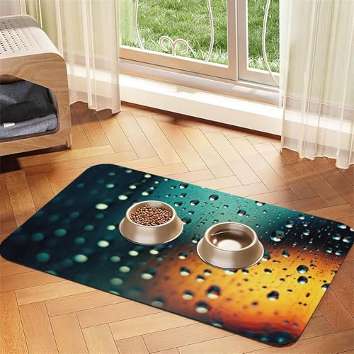 Raindrops in The Sky Haustier-Futtermatte – wiederverwendbare und tragbare Futternapf-Matte für Hunde und Katzen, Futtermatten für Hunde und Katzen enthalten Verschüttungen und schützen Böden Raindrops in The Sky Haustier-Futtermatte – wiederverwendbare und tragbare Futternapf-Matte für Hunde und Katzen, Futtermatten für Hunde und Katzen enthalten Verschüttungen und schützen Böden von YXLymxDAMAI
