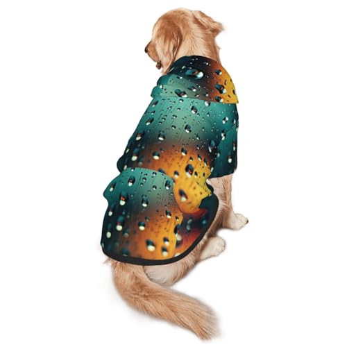Raindrops in The Sky Hunde-Kapuzenpullover – Hoodie für mittelgroße und große Hunde – Haustier-Wintermantel, Schwarz von YXLymxDAMAI