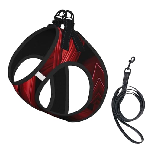 Red Stripe Hundegeschirr - Verstellbares Hundegeschirr mit reflektierendem Design, geeignet für Hunde, Katzen, Wandern, Outdoor-Aktivitäten von YXLymxDAMAI