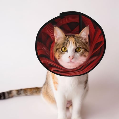 Rotes Hundehalsband mit gebogener Linie, schützendes Halsband für Hunde und Katzen, bequemes Haustier-Genesungshalsband für große und mittelgroße Welpen von YXLymxDAMAI