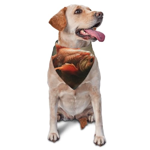 Schöne Hundehalstücher mit Koi-Fischmotiv, Dreieckstuch für kleine bis mittelgroße und große Hunde und Katzen Schöne Hundehalstücher mit Koi-Fischmotiv, Dreieckstuch für kleine bis mittelgroße und große Hunde und Katzen von YXLymxDAMAI