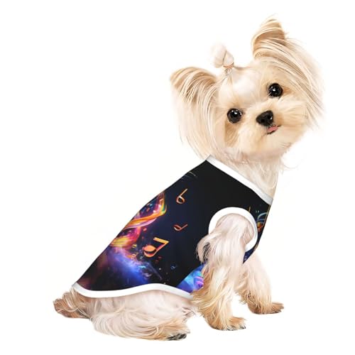Schöne Hundeweste mit Musikfiguren, Sommer-Hundebekleidung, niedliche Haustierkleidung für kleine und mittelgroße Hunde Schöne Hundeweste mit Musikfiguren, Sommer-Hundebekleidung, niedliche Haustierkleidung für kleine und mittelgroße Hunde von YXLymxDAMAI