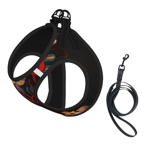 Schönes Adler-Totem-Hundegeschirr, verstellbares Hundegeschirr mit reflektierendem Design, geeignet für Hunde, Katzen, Wandern, Outdoor-Aktivitäten von YXLymxDAMAI