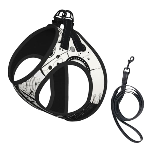 Schwarz und Weiß Symbol Muster Hundegeschirr - Verstellbares Hundegeschirr mit reflektierendem Design, geeignet für Hunde, Katzen, Wandern, Outdoor-Aktivitäten Schwarz und Weiß Symbol Muster Hundegeschirr - Verstellbares Hundegeschirr mit reflektierendem Design, geeignet für Hunde, Katzen, Wandern, Outdoor-Aktivitäten von YXLymxDAMAI