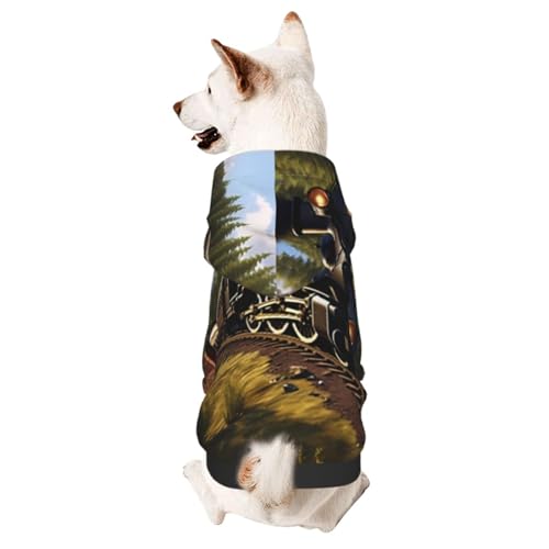 Service Train Haustierkleidung für Hunde, weicher und warmer Hunde-Kapuzenpullover, geeignet für kleine und mittelgroße Hunde und Katzen, Schwarz von YXLymxDAMAI