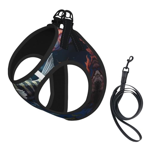 Shoal of Fish Hundegeschirr, verstellbares Hundegeschirr mit reflektierendem Design, geeignet für Hunde, Katzen, Wandern, Outdoor-Aktivitäten von YXLymxDAMAI
