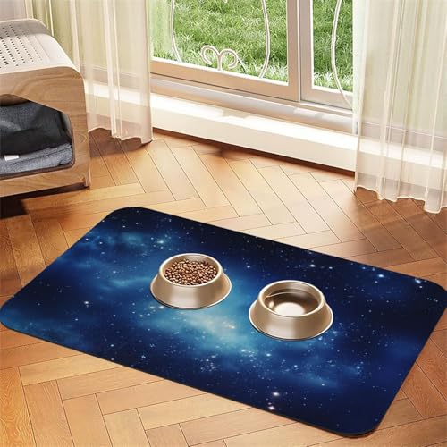 Stars Haustier-Futtermatte – wiederverwendbare und tragbare Futternapf-Matte für Hunde und Katzen, Futtermatten für Hunde und Katzen enthalten Verschüttungen und schützen Böden von YXLymxDAMAI