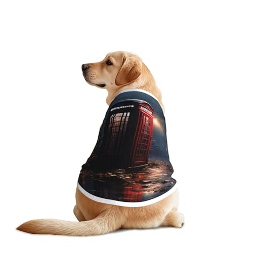 Street Phone Booth Hundekleidung – atmungsaktives, weiches Hundekostüm, modische und bequeme T-Shirts für mittelgroße und große Hunde Street Phone Booth Hundekleidung – atmungsaktives, weiches Hundekostüm, modische und bequeme T-Shirts für mittelgroße und große Hunde von YXLymxDAMAI