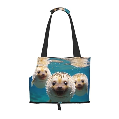Tragetasche für Haustiere, Motiv: Igel im Wasser, für kleine Hunde und Katzen, faltbares Design, Reisetasche, Picknick, Outdoor Tragetasche für Haustiere, Motiv: Igel im Wasser, für kleine Hunde und Katzen, faltbares Design, Reisetasche, Picknick, Outdoor von YXLymxDAMAI