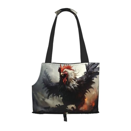 Tragetasche für Haustiere, Motiv: Wütender Hahn, für kleine Hunde und Katzen, faltbares Design, Reisetasche, Picknick, Outdoor Tragetasche für Haustiere, Motiv: Wütender Hahn, für kleine Hunde und Katzen, faltbares Design, Reisetasche, Picknick, Outdoor von YXLymxDAMAI