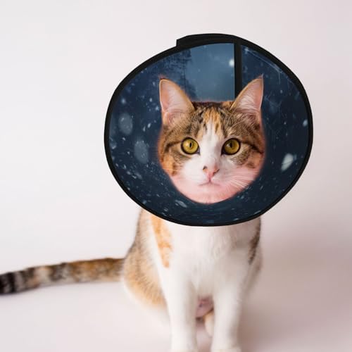 Unscharfes Schneeflocken-Hundehalsband – Schutzhalsband für Hunde und Katzen, bequemes Haustier-Genesungshalsband für große und mittelgroße Welpen von YXLymxDAMAI