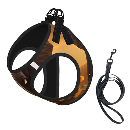 Walking Elephants Hundegeschirr - Verstellbares Hundegeschirr mit reflektierendem Design, geeignet für Hunde, Katzen, Wandern, Outdoor-Aktivitäten von YXLymxDAMAI