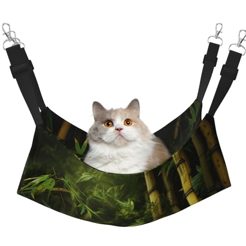 YXLymxDAMAI Bambus-Katzen-Hängemattenbett – Haustierkäfig-Hängematte mit verstellbaren Riemen, geeignet für Katzen, Frettchen, Welpen oder kleine Haustiere YXLymxDAMAI Bambus-Katzen-Hängemattenbett – Haustierkäfig-Hängematte mit verstellbaren Riemen, geeignet für Katzen, Frettchen, Welpen oder kleine Haustiere von YXLymxDAMAI