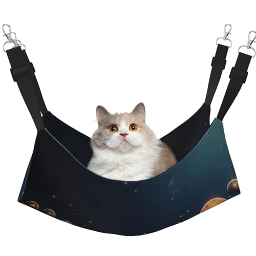 YXLymxDAMAI Beautiful Universe Planets Katzenhängemattenbett – Haustierkäfig-Hängematte mit verstellbaren Riemen, geeignet für Katzen, Frettchen, Welpen oder kleine Haustiere YXLymxDAMAI Beautiful Universe Planets Katzenhängemattenbett – Haustierkäfig-Hängematte mit verstellbaren Riemen, geeignet für Katzen, Frettchen, Welpen oder kleine Haustiere von YXLymxDAMAI