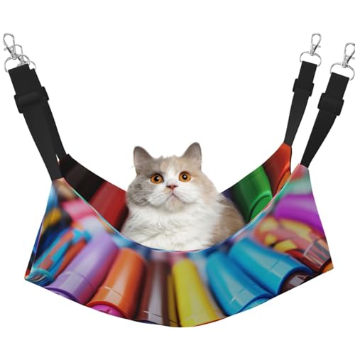 YXLymxDAMAI Colorful Crayons Katzenhängemattenbett – Haustierkäfig-Hängematte mit verstellbaren Riemen, geeignet für Katzen, Frettchen, Welpen oder kleine Haustiere YXLymxDAMAI Colorful Crayons Katzenhängemattenbett – Haustierkäfig-Hängematte mit verstellbaren Riemen, geeignet für Katzen, Frettchen, Welpen oder kleine Haustiere von YXLymxDAMAI