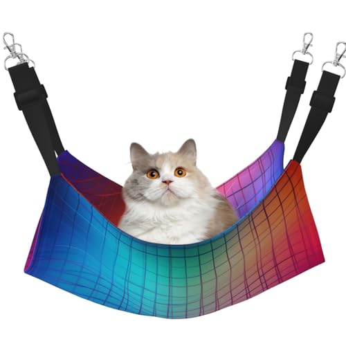 YXLymxDAMAI Curve Color Line Katzenhängemattenbett – Haustierkäfig-Hängematte mit verstellbaren Riemen, geeignet für Katzen, Frettchen, Welpen oder kleine Haustiere YXLymxDAMAI Curve Color Line Katzenhängemattenbett – Haustierkäfig-Hängematte mit verstellbaren Riemen, geeignet für Katzen, Frettchen, Welpen oder kleine Haustiere von YXLymxDAMAI