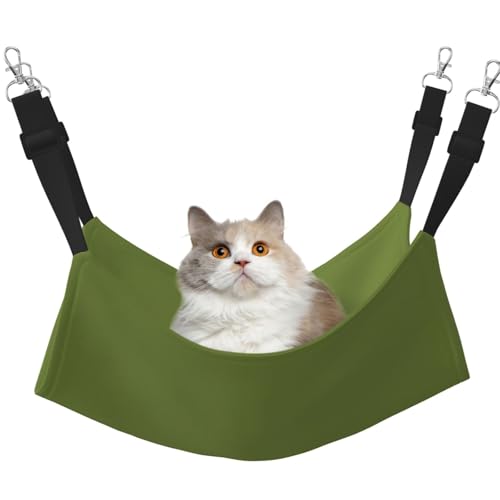 YXLymxDAMAI Dunkelgrüne Katzenhängematte – Haustierkäfig-Hängematte mit verstellbaren Riemen, geeignet für Katzen, Frettchen, Welpen oder kleine Haustiere YXLymxDAMAI Dunkelgrüne Katzenhängematte – Haustierkäfig-Hängematte mit verstellbaren Riemen, geeignet für Katzen, Frettchen, Welpen oder kleine Haustiere von YXLymxDAMAI