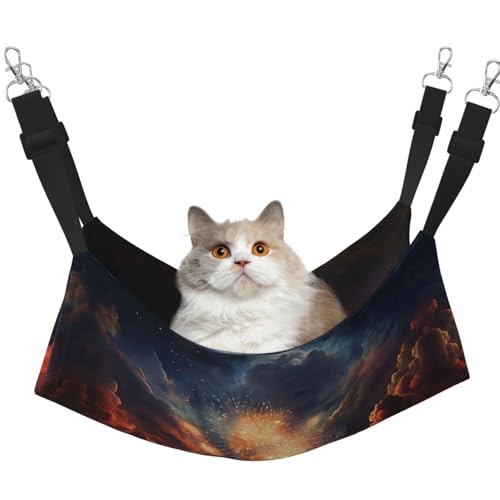 YXLymxDAMAI Evening Sky Katzenhängemattenbett – Haustierkäfig-Hängematte mit verstellbaren Riemen, geeignet für Katzen, Frettchen, Welpen oder kleine Haustiere YXLymxDAMAI Evening Sky Katzenhängemattenbett – Haustierkäfig-Hängematte mit verstellbaren Riemen, geeignet für Katzen, Frettchen, Welpen oder kleine Haustiere von YXLymxDAMAI
