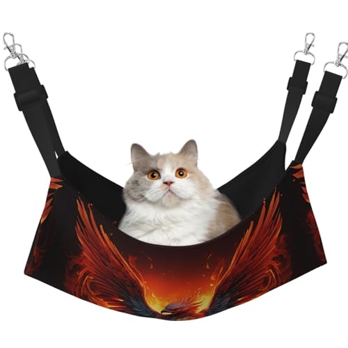 YXLymxDAMAI Fire Phoenix Katzenhängemattenbett – Haustierkäfig-Hängematte mit verstellbaren Riemen, geeignet für Katzen, Frettchen, Welpen oder kleine Haustiere YXLymxDAMAI Fire Phoenix Katzenhängemattenbett – Haustierkäfig-Hängematte mit verstellbaren Riemen, geeignet für Katzen, Frettchen, Welpen oder kleine Haustiere von YXLymxDAMAI
