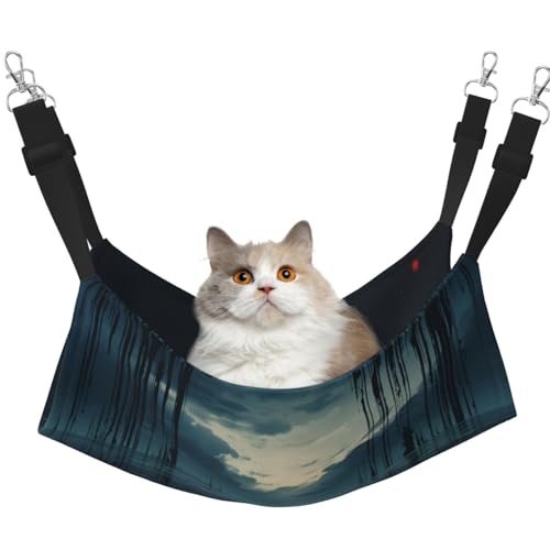YXLymxDAMAI Grey Sky Katzenhängemattenbett – Haustierkäfig-Hängematte mit verstellbaren Riemen, geeignet für Katzen, Frettchen, Welpen oder kleine Haustiere YXLymxDAMAI Grey Sky Katzenhängemattenbett – Haustierkäfig-Hängematte mit verstellbaren Riemen, geeignet für Katzen, Frettchen, Welpen oder kleine Haustiere von YXLymxDAMAI