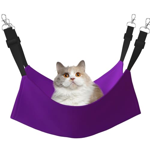 YXLymxDAMAI Katzen-Hängemattenbett mit verstellbaren Riemen, geeignet für Katzen, Frettchen, Welpen oder kleine Haustiere, Dunkelviolett YXLymxDAMAI Katzen-Hängemattenbett mit verstellbaren Riemen, geeignet für Katzen, Frettchen, Welpen oder kleine Haustiere, Dunkelviolett von YXLymxDAMAI