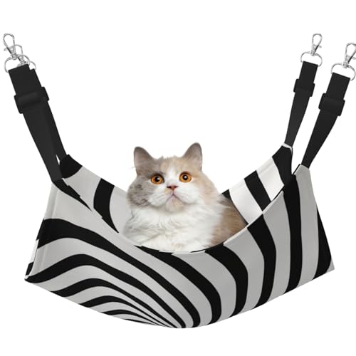 YXLymxDAMAI Katzen-Hängemattenbett mit verstellbaren Riemen, geeignet für Katzen, Frettchen, Welpen oder kleine Haustiere, Schwarz und Weiß YXLymxDAMAI Katzen-Hängemattenbett mit verstellbaren Riemen, geeignet für Katzen, Frettchen, Welpen oder kleine Haustiere, Schwarz und Weiß von YXLymxDAMAI
