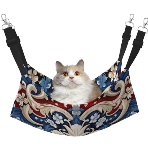 YXLymxDAMAI Katzenhängematte im amerikanischen Stil – Haustierkäfig-Hängematte mit verstellbaren Riemen, geeignet für Katzen, Frettchen, Welpen oder kleine Haustiere von YXLymxDAMAI
