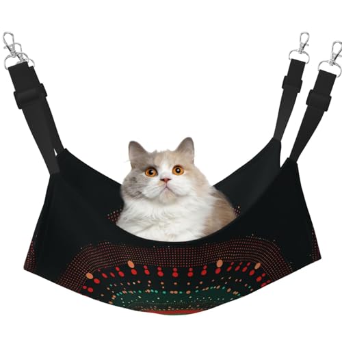 YXLymxDAMAI Katzenhängematte mit runden farbigen Punkten, Haustierkäfig-Hängematte mit verstellbaren Riemen, geeignet für Katzen, Frettchen, Welpen oder kleine Haustiere YXLymxDAMAI Katzenhängematte mit runden farbigen Punkten, Haustierkäfig-Hängematte mit verstellbaren Riemen, geeignet für Katzen, Frettchen, Welpen oder kleine Haustiere von YXLymxDAMAI