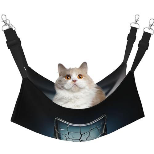 YXLymxDAMAI Katzenhängemattenbett mit rissigen Körbchen, Haustierkäfig-Hängematte mit verstellbaren Riemen, geeignet für Katzen, Frettchen, Welpen oder kleine Haustiere YXLymxDAMAI Katzenhängemattenbett mit rissigen Körbchen, Haustierkäfig-Hängematte mit verstellbaren Riemen, geeignet für Katzen, Frettchen, Welpen oder kleine Haustiere von YXLymxDAMAI
