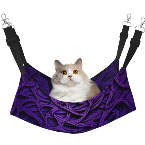 YXLymxDAMAI Katzenhängemattenbett mit verstellbaren Riemen, geeignet für Katzen, Frettchen, Welpen oder kleine Haustiere, Dunkelviolett, gestreift YXLymxDAMAI Katzenhängemattenbett mit verstellbaren Riemen, geeignet für Katzen, Frettchen, Welpen oder kleine Haustiere, Dunkelviolett, gestreift von YXLymxDAMAI
