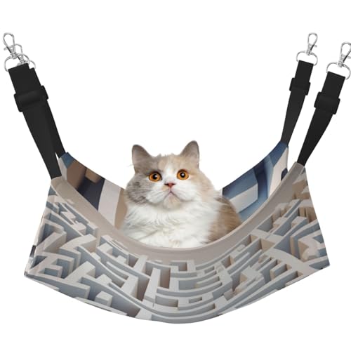YXLymxDAMAI Labyrinth-Katzen-Hängemattenbett – Haustierkäfig-Hängematte mit verstellbaren Riemen, geeignet für Katzen, Frettchen, Welpen oder kleine Haustiere YXLymxDAMAI Labyrinth-Katzen-Hängemattenbett – Haustierkäfig-Hängematte mit verstellbaren Riemen, geeignet für Katzen, Frettchen, Welpen oder kleine Haustiere von YXLymxDAMAI