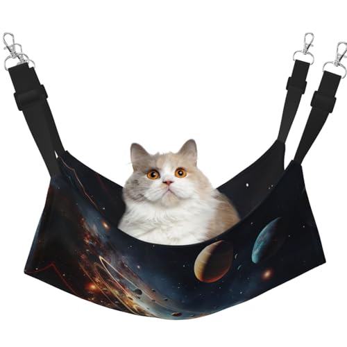 YXLymxDAMAI Orbiting Planet Katzenhängemattenbett – Haustierkäfig-Hängematte mit verstellbaren Riemen, geeignet für Katzen, Frettchen, Welpen oder kleine Haustiere YXLymxDAMAI Orbiting Planet Katzenhängemattenbett – Haustierkäfig-Hängematte mit verstellbaren Riemen, geeignet für Katzen, Frettchen, Welpen oder kleine Haustiere von YXLymxDAMAI