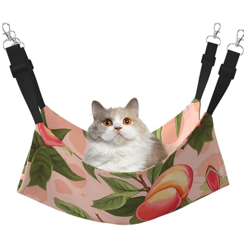 YXLymxDAMAI Peaches Katzen-Hängemattenbett – Haustierkäfig-Hängematte mit verstellbaren Riemen, geeignet für Katzen, Frettchen, Welpen oder kleine Haustiere YXLymxDAMAI Peaches Katzen-Hängemattenbett – Haustierkäfig-Hängematte mit verstellbaren Riemen, geeignet für Katzen, Frettchen, Welpen oder kleine Haustiere von YXLymxDAMAI