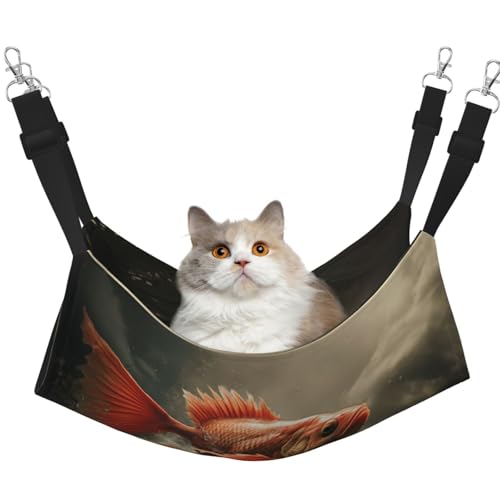 YXLymxDAMAI Schönes Koi-Fisch-Katzen-Hängemattenbett – Haustierkäfig-Hängematte mit verstellbaren Riemen, geeignet für Katzen, Frettchen, Welpen oder kleine Haustiere YXLymxDAMAI Schönes Koi-Fisch-Katzen-Hängemattenbett – Haustierkäfig-Hängematte mit verstellbaren Riemen, geeignet für Katzen, Frettchen, Welpen oder kleine Haustiere von YXLymxDAMAI