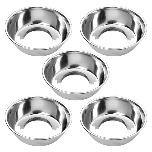YXQ 5 Stück Edelstahl-Hundenäpfe, Metall-Futter- und Wassernapf, Ersatz für große, mittelgroße und kleine Hunde, erhöhter Ständer, Kätzchen, Welpen YXQ 5 Stück Edelstahl-Hundenäpfe, Metall-Futter- und Wassernapf, Ersatz für große, mittelgroße und kleine Hunde, erhöhter Ständer, Kätzchen, Welpen von YXQ
