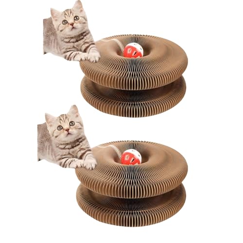 Katzenspielzeug, magisches Akkordeon-Kratzbrett, faltbares Katzen-Akkordeon-Spielzeug mit Glockenbällen und Track-Abenteuer, interaktives Kratzpad, interaktive geistige körperliche Übung (2 Stück) Katzenspielzeug, magisches Akkordeon-Kratzbrett, faltbares Katzen-Akkordeon-Spielzeug mit Glockenbällen und Track-Abenteuer, interaktives Kratzpad, interaktive geistige körperliche Übung (2 Stück) von YXthognyx