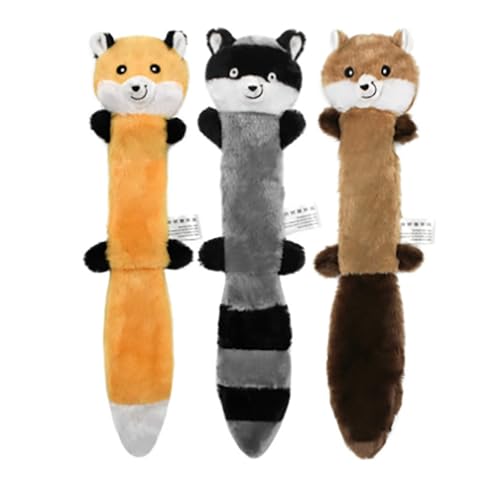YXthognyx Hundespielzeug, Waschbär-Haustierspielzeug, ungefüllt, unzerstörbar, quietschend, geeignet für kleine, mittelgroße und große Hunde, 3 Stück YXthognyx Hundespielzeug, Waschbär-Haustierspielzeug, ungefüllt, unzerstörbar, quietschend, geeignet für kleine, mittelgroße und große Hunde, 3 Stück von YXthognyx