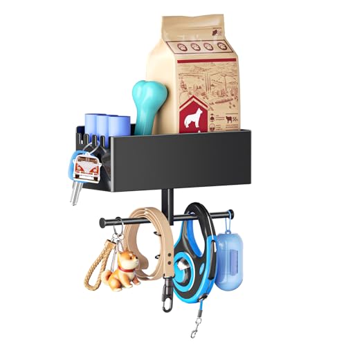 YYBO Hundegarderobe mit ablage, Hundeleinen Halterung Wand, Garderobe Hund, Wandhalter für Hundeleine, Hundespielzeug & Halsband, Hunde Garderobe für Hundezubehör Hundefutter Aufbewahrung Schlüssel YYBO Hundegarderobe mit ablage, Hundeleinen Halterung Wand, Garderobe Hund, Wandhalter für Hundeleine, Hundespielzeug & Halsband, Hunde Garderobe für Hundezubehör Hundefutter Aufbewahrung Schlüssel von YYBO
