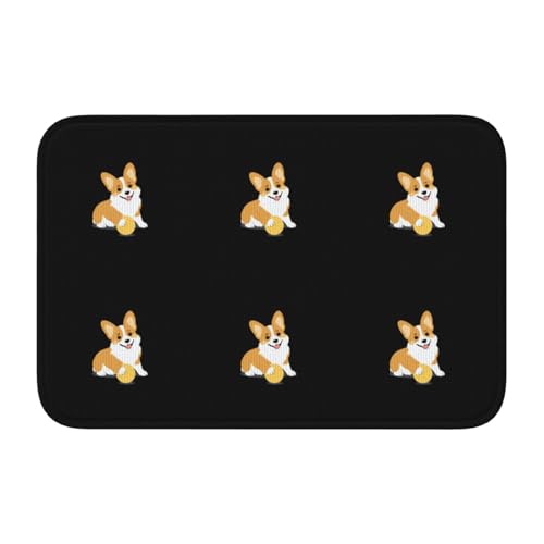 YYHHAOFA Corgi Bodenmatte mit Fellball-Muster, Kristallsamtschloss, Bodenmatte, Schlafzimmer-Teppich, Salon, Schlafsaal, Heimdekoration von YYHHAOFA