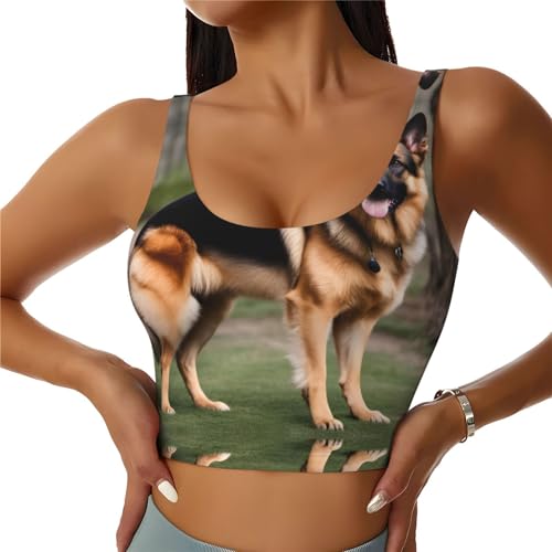 YYHWHJDE Ahorn Deutscher Schäferhund Muster Damen Sportweste - Bequem und Atmungsaktiv Yoga mit Bewegungskontrolle, Schwarz, XL YYHWHJDE Ahorn Deutscher Schäferhund Muster Damen Sportweste - Bequem und Atmungsaktiv Yoga mit Bewegungskontrolle, Schwarz, XL von YYHWHJDE