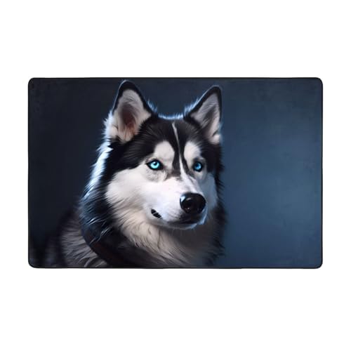 YYHWHJDE Husky Hundeteppich, 152,4 x 99,1 cm, weich, feiner Samt, waschbar, verschleißfest, keine Fusseln von YYHWHJDE