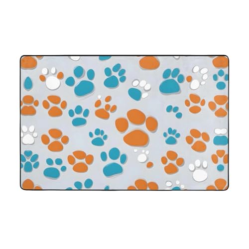YYHWHJDE Tierpfotenabdruck-Teppich, 152,4 x 99,1 cm, weich im Griff, feiner Samt, waschbar, verschleißfest, keine Fusseln YYHWHJDE Tierpfotenabdruck-Teppich, 152,4 x 99,1 cm, weich im Griff, feiner Samt, waschbar, verschleißfest, keine Fusseln von YYHWHJDE