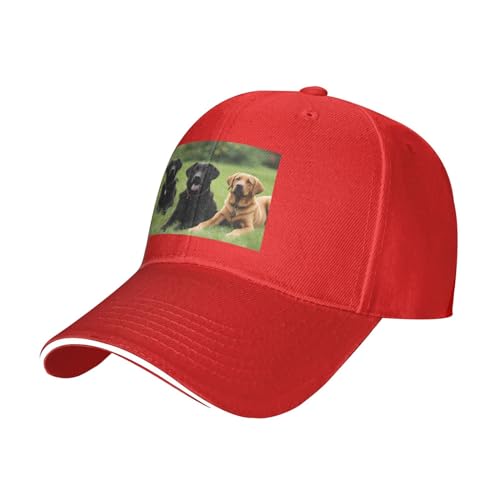 YYHWHJDE Unisex-Baseballkappe mit Labrador-Retriever-Hundemuster, schwarz: atmungsaktiv, leicht, Rot/Ausflug, einfarbig (Getaway Solids), Einheitsgröße von YYHWHJDE